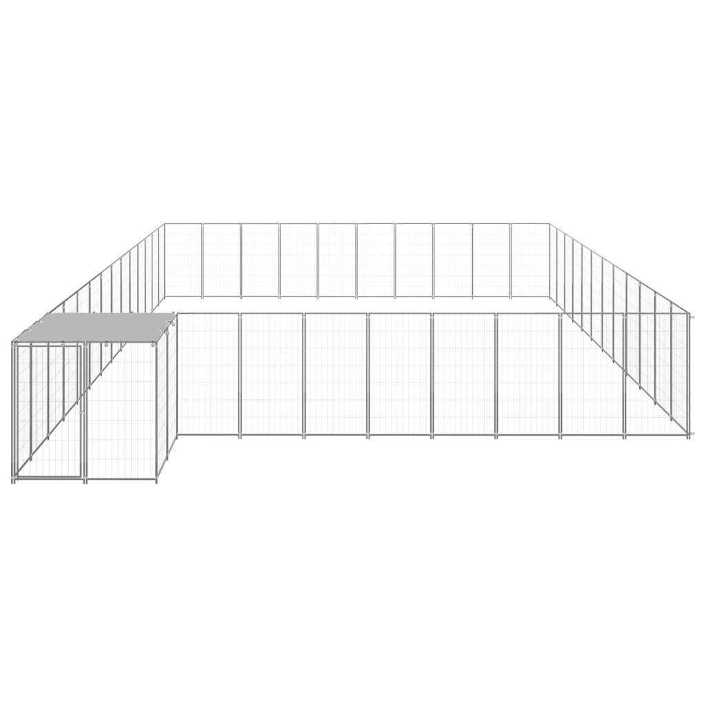 Helloshop26 - Chenil extérieur cage enclos parc animaux chien argenté 37,51 m² acier - Imagen 3