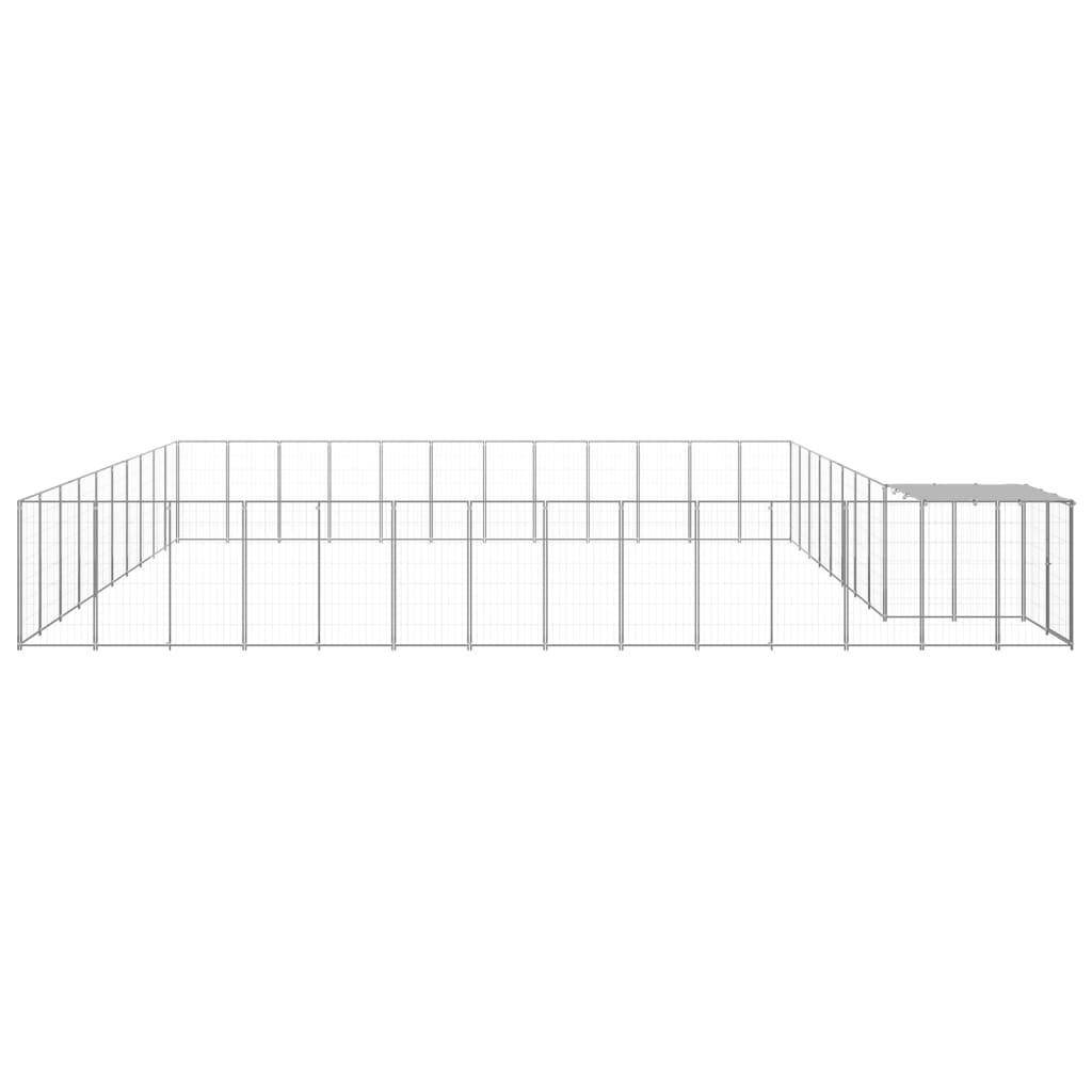 Helloshop26 - Chenil extérieur cage enclos parc animaux chien argenté 37,51 m² acier - Imagen 4