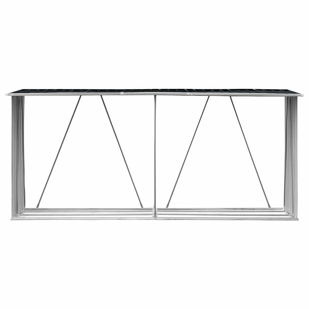 Grand Abri à bûches Acier Galvanisé Design Moderne 330x84x152cm Anthracite - ComfortXL Outdoor Living - Image 6