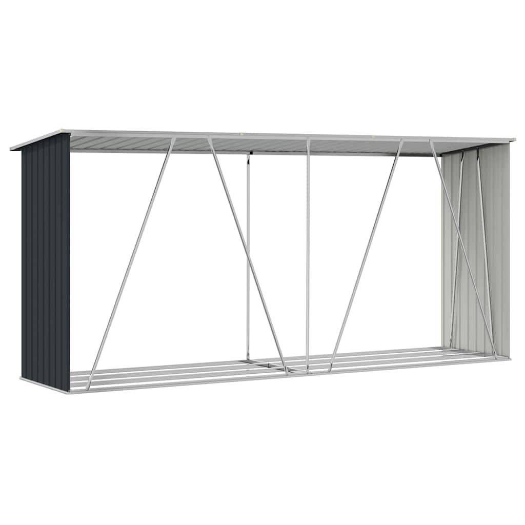 Grand Abri à bûches Acier Galvanisé Design Moderne 330x84x152cm Anthracite - ComfortXL Outdoor Living - Image 8