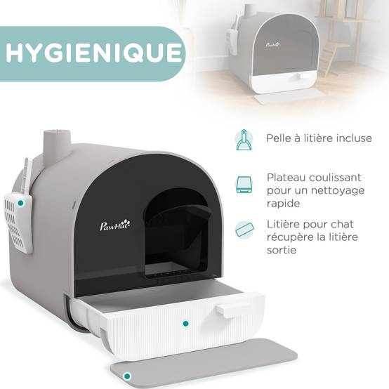 Maison de toilette plastique gris 43 x 44 x 47 cm - PANGIVO - Image 6