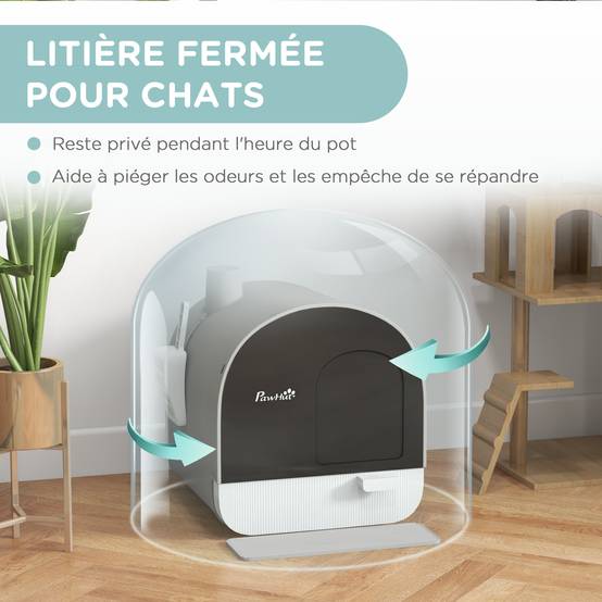 Maison de toilette plastique gris 43 x 44 x 47 cm - PANGIVO - Image 7