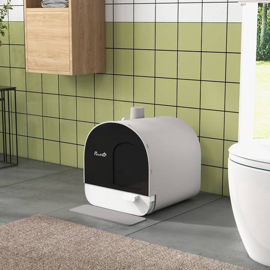 Maison de toilette plastique gris 43 x 44 x 47 cm - PANGIVO - Image 4