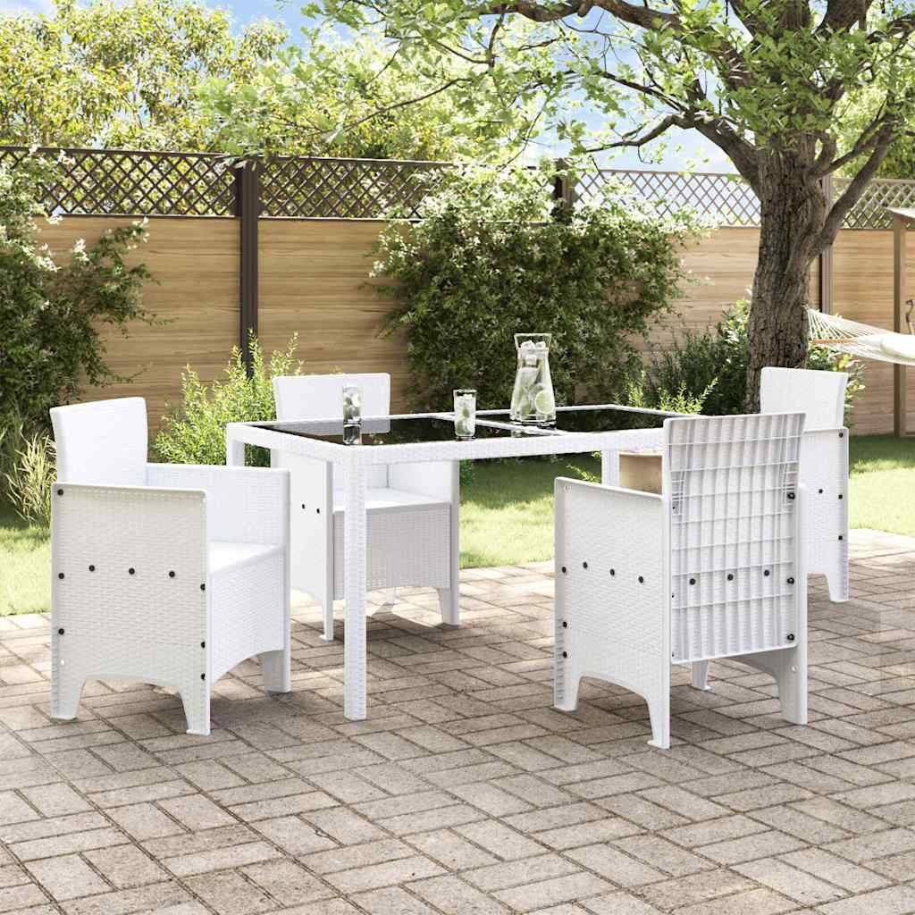 Lot De 4 Chaises De Jardin - Fauteuils De Jardin Blanc 53 x 49 x 85 cm PP - Image 3