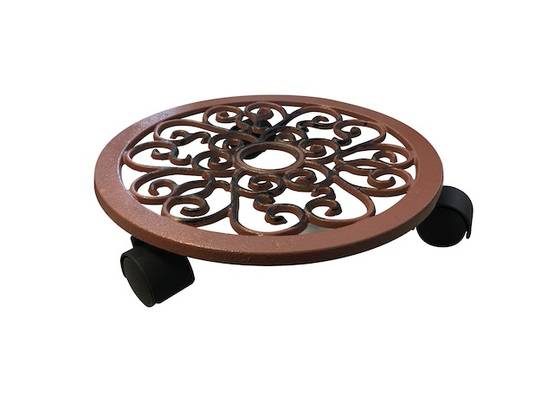 Jany France - Support de pots - fer forgé - aspect rouillé - diamètre 29 cm Jany