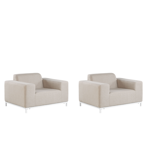 Fauteuil Tissu Beige ROVIGO - Beliani - Image 1