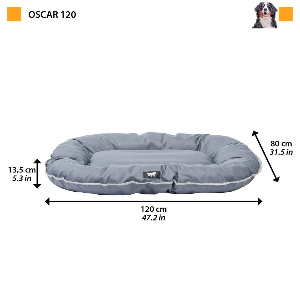 Ferplast - Ferplast Panier Chien Coussin Chien Grande Taille Tissu anti-rayures Lavable à 30°C.Matelas pour chien imperméable 120 x 80 x 13,5 cm.Gris - Imagen 2