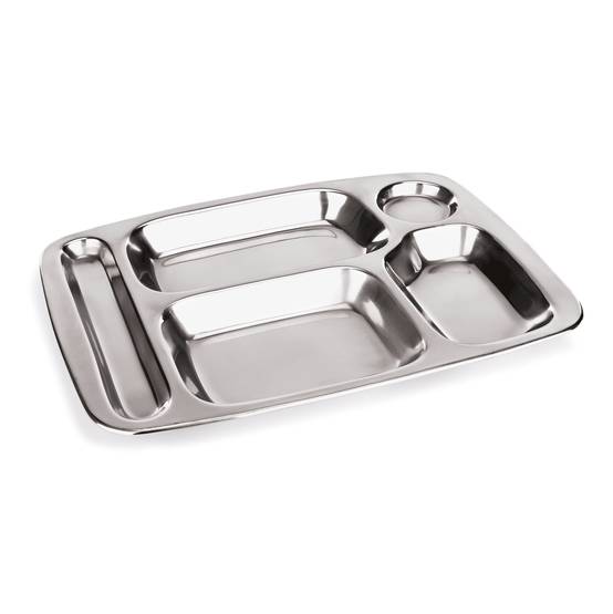 Plateau a compartiments en Acier au nickel-chrome L 365 mm l 265 mm - Lot de 6 - Was Germany