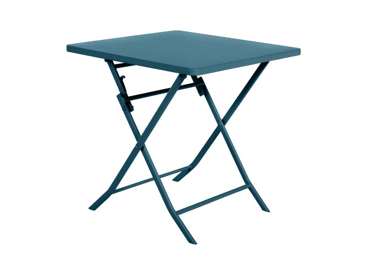 Hesperide - Salon de jardin carré en métal Greensboro 70 x 70 cm Bleu Canard avec 2 chaises - Hespéride - Imagen 4