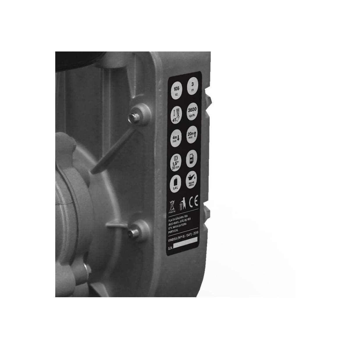 Pompe à eau 105 Cm3 3CV Raccords Ø 43mm Vide caves et regards 10M3 / heure VITO - Imagen 5