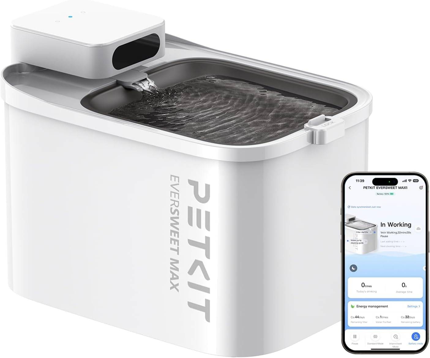 Petkit - EVERSWEET MAX Fontaine à eau connectée pour animaux, 3L, 83jours d'autonomie PETKIT - Imagen 1