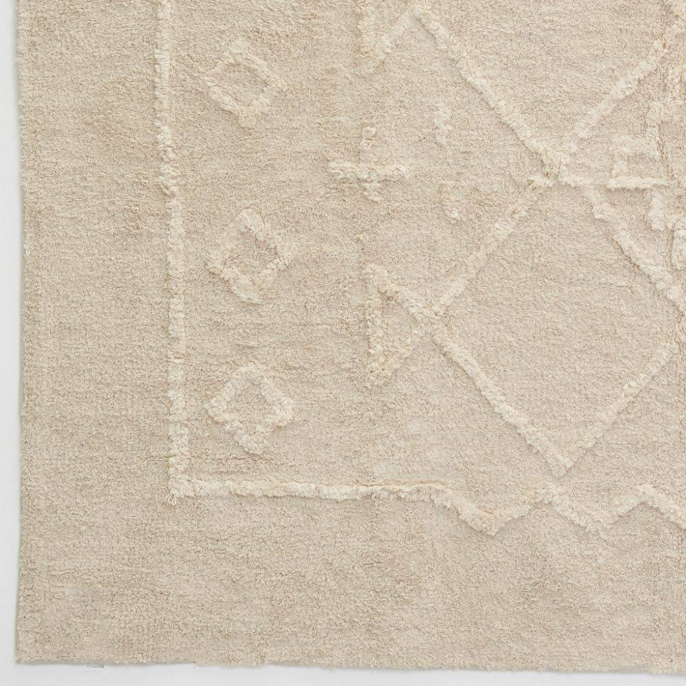 Aubry Gaspard - Tapis en coton tufté écru motifs ethniques 140 x 200 cm - Imagen 2