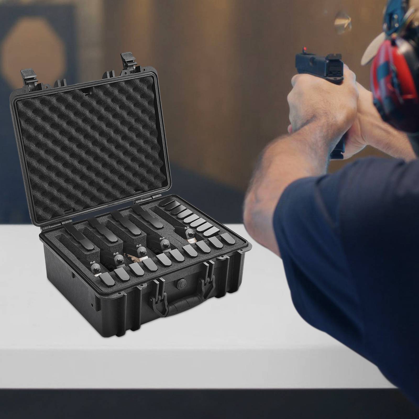 VEVOR Conteneurs pistolets durables, étanche, jusqu'à 5 pistolets, 18,9x16,3x8,5 po. - Image 8
