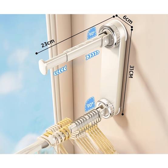Étendoir à linge-Organisateur de cintres double couche – Fixation par ventouse – Capacité 20+ cintres – Pour buanderie et placard – Living123 - Image 2