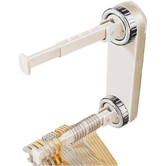 Étendoir à linge-Organisateur de cintres double couche – Fixation par ventouse – Capacité 20+ cintres – Pour buanderie et placard – Living123 - Image 1