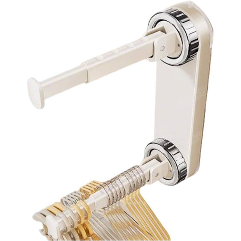 Étendoir à linge-Organisateur de cintres double couche – Fixation par ventouse – Capacité 20+ cintres – Pour buanderie et placard – Living123 - Image 1