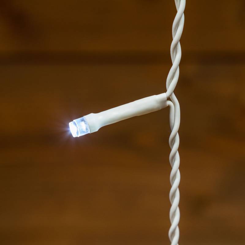 Lotti - Guirlande lumineuse stalactites 30M H60cm 720 LED blanc froid 8 modes câble blanc 24V Lotti - Imagen 4