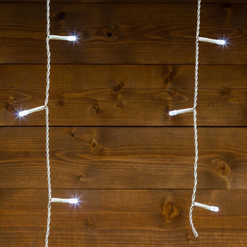 Lotti - Guirlande lumineuse stalactites 30M H60cm 720 LED blanc froid 8 modes câble blanc 24V Lotti - Imagen 6