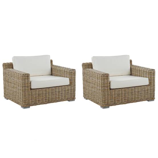 Fauteuil Rotin Marron clair ARDEA - Beliani - Image 1