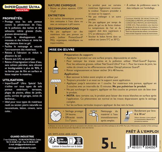 ImperGuard Ultra ProtectionSol Effet Satiné Imperméabilisant Pierre Poreuse Béton Durcisseur Joints 20L Traite 200m² - Image 2