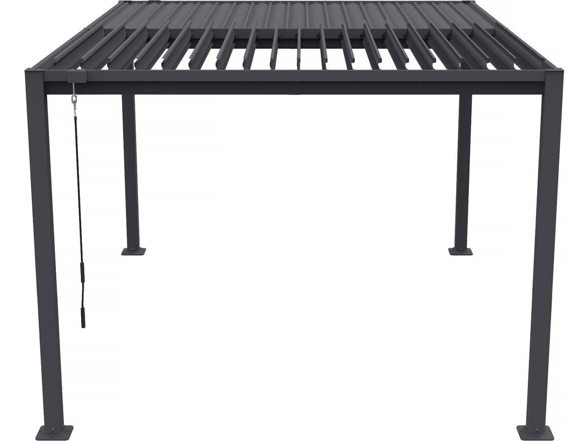 Pergola Bioclimatique Autoportante Avec Lames Orientables "howard" - 3 X 4 M - Gris -habitat Et Jardin - Image 3