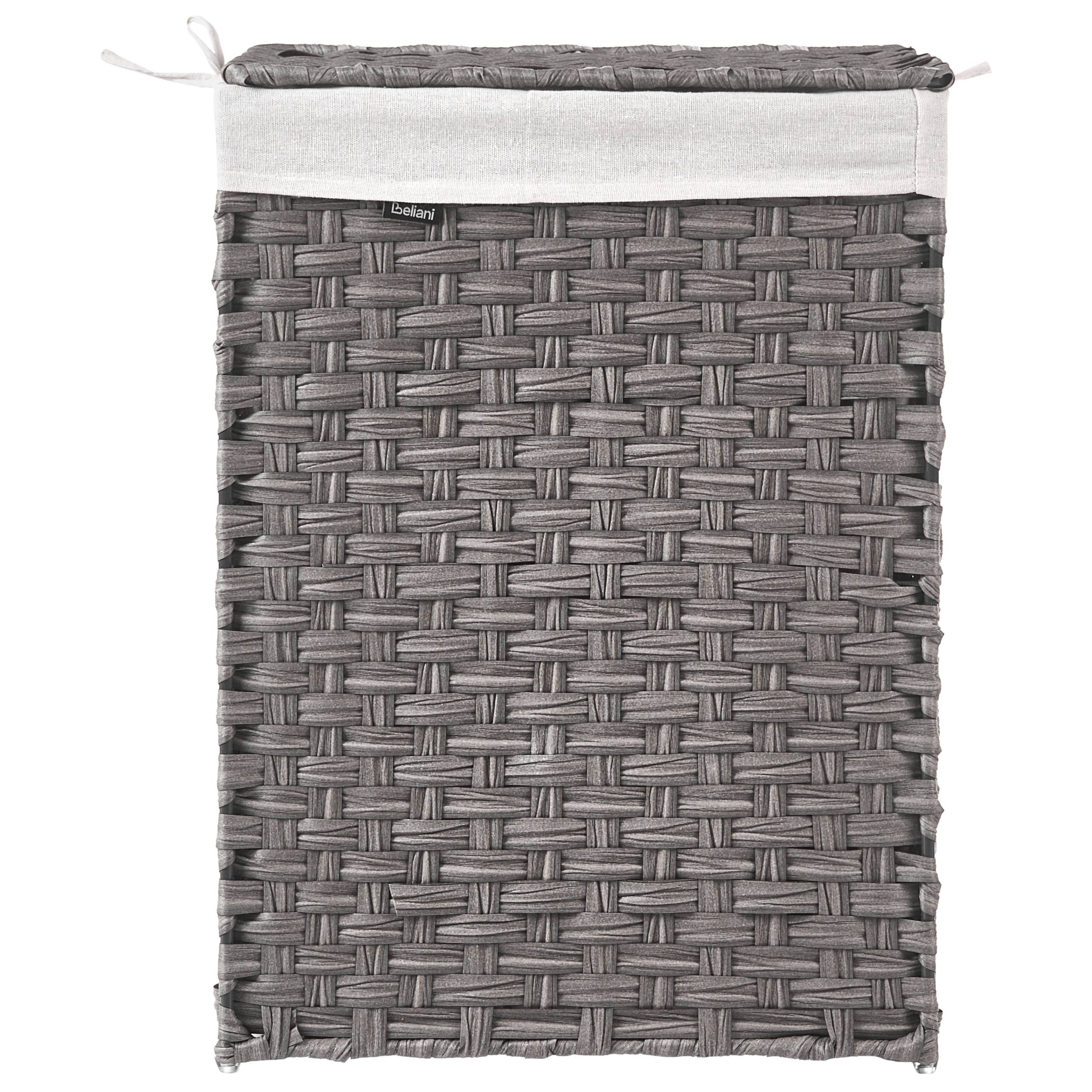 Beliani - Paniers à linge Tissu Gris MUCUBAJI - 43x32x60- Beliani - Image 5