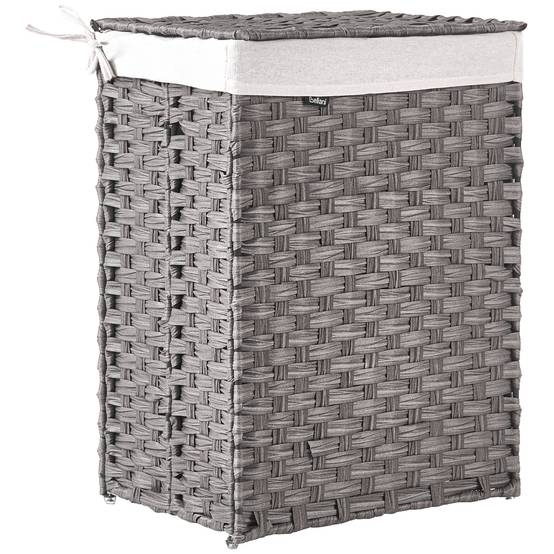 Beliani - Paniers à linge Tissu Gris MUCUBAJI - 43x32x60- Beliani - Image 2