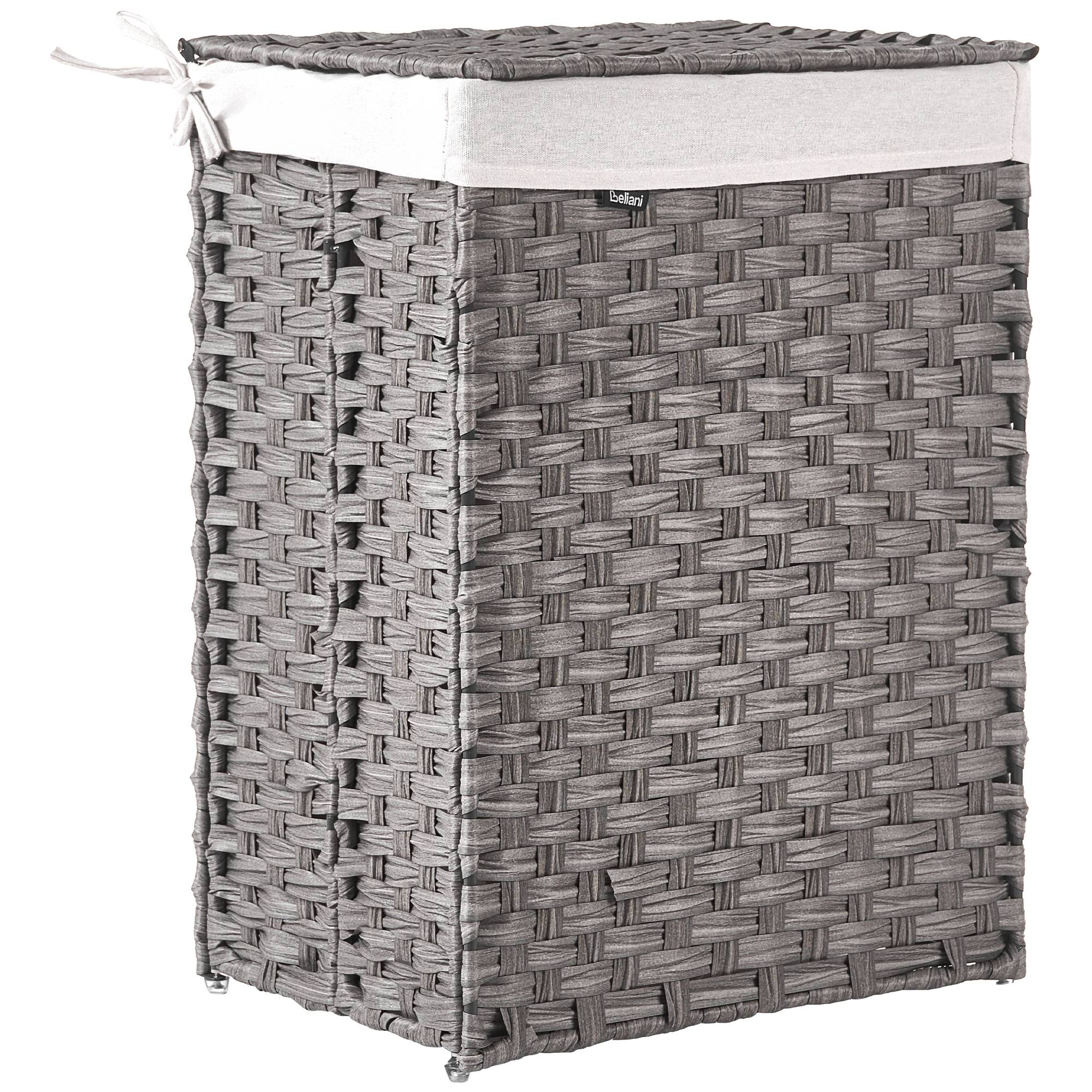 Beliani - Paniers à linge Tissu Gris MUCUBAJI - 43x32x60- Beliani - Image 2