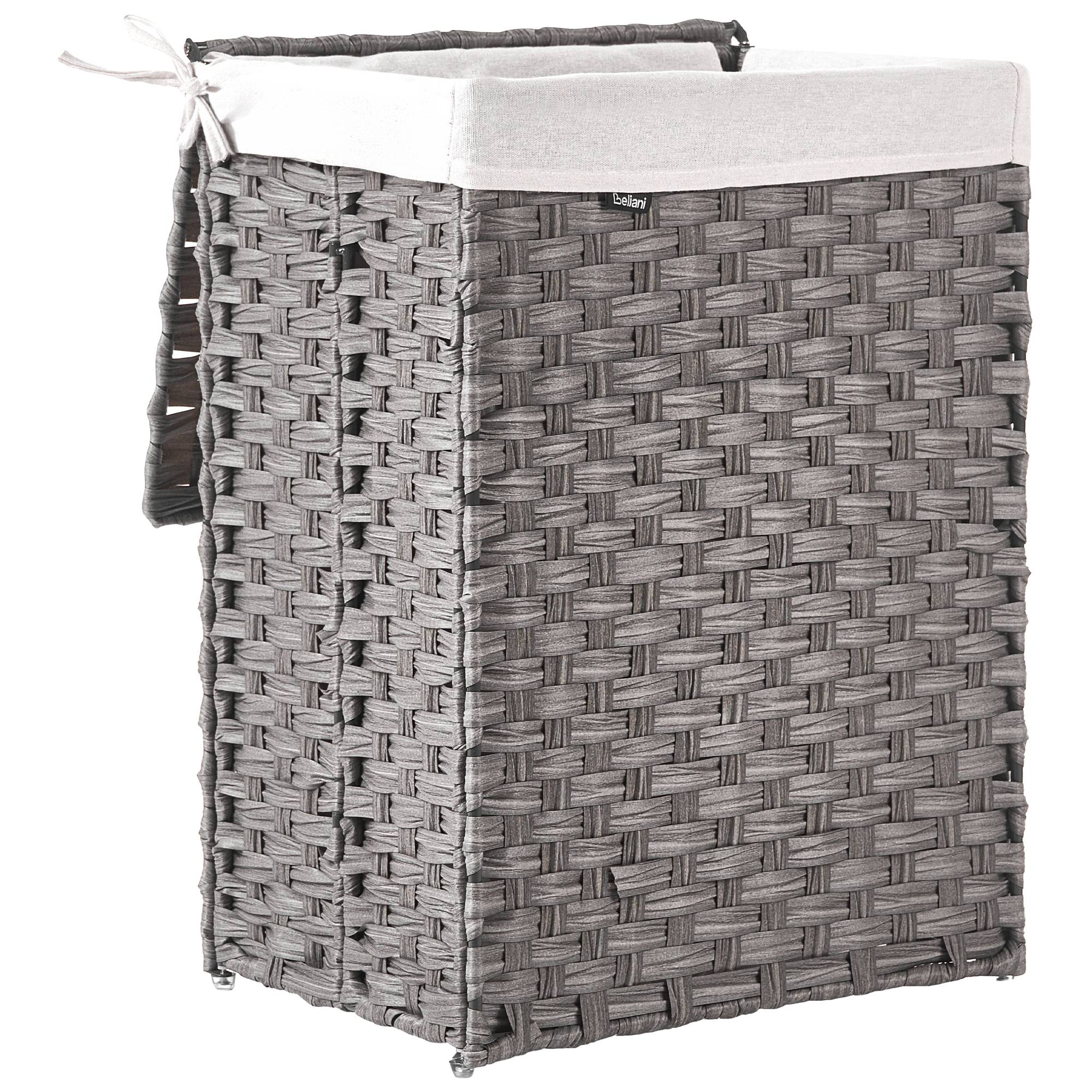 Beliani - Paniers à linge Tissu Gris MUCUBAJI - 43x32x60- Beliani - Image 4