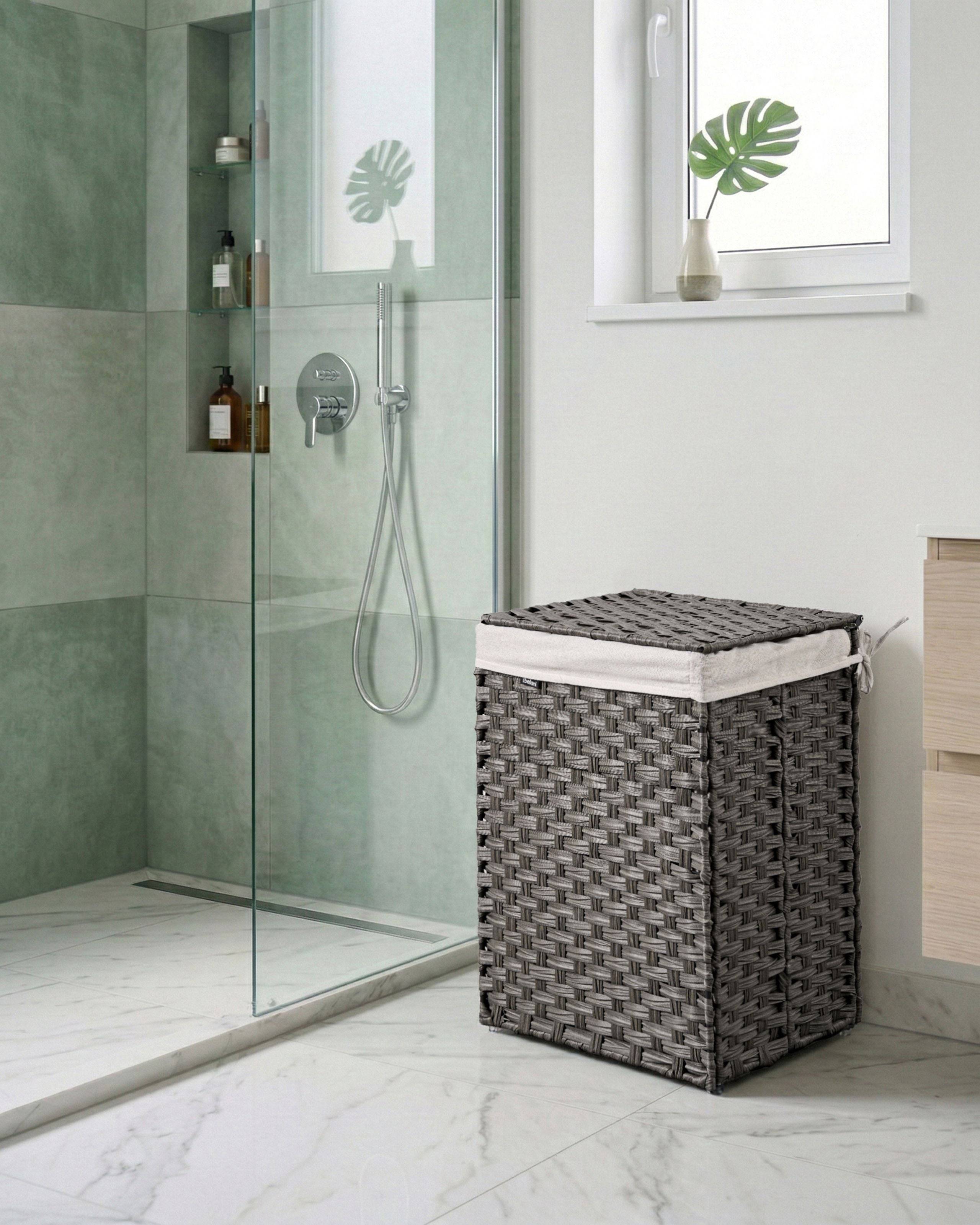 Beliani - Paniers à linge Tissu Gris MUCUBAJI - 43x32x60- Beliani - Image 1