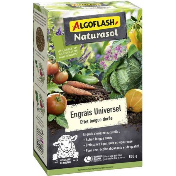 Algoflash - Engrais universel - ALGOFLASH NATURASOL - Longue durée - 800 g - UAB