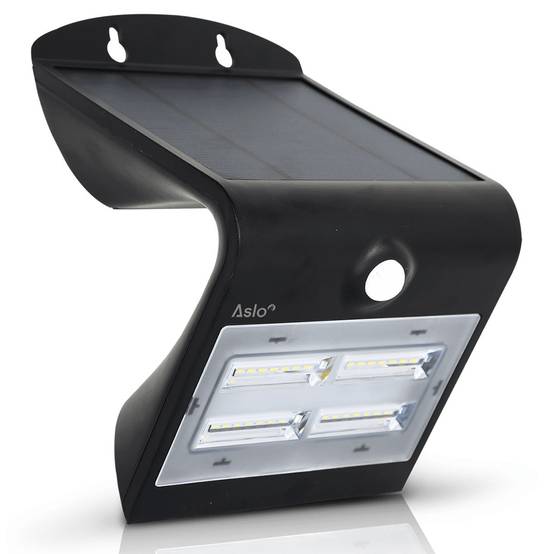Projecteur Led Mural Batterie lithium 2 Ah - 3.7 V Solaire NOIR Détecteur de mouvements 3.2W 400 Lm ASLO - Imagen 1