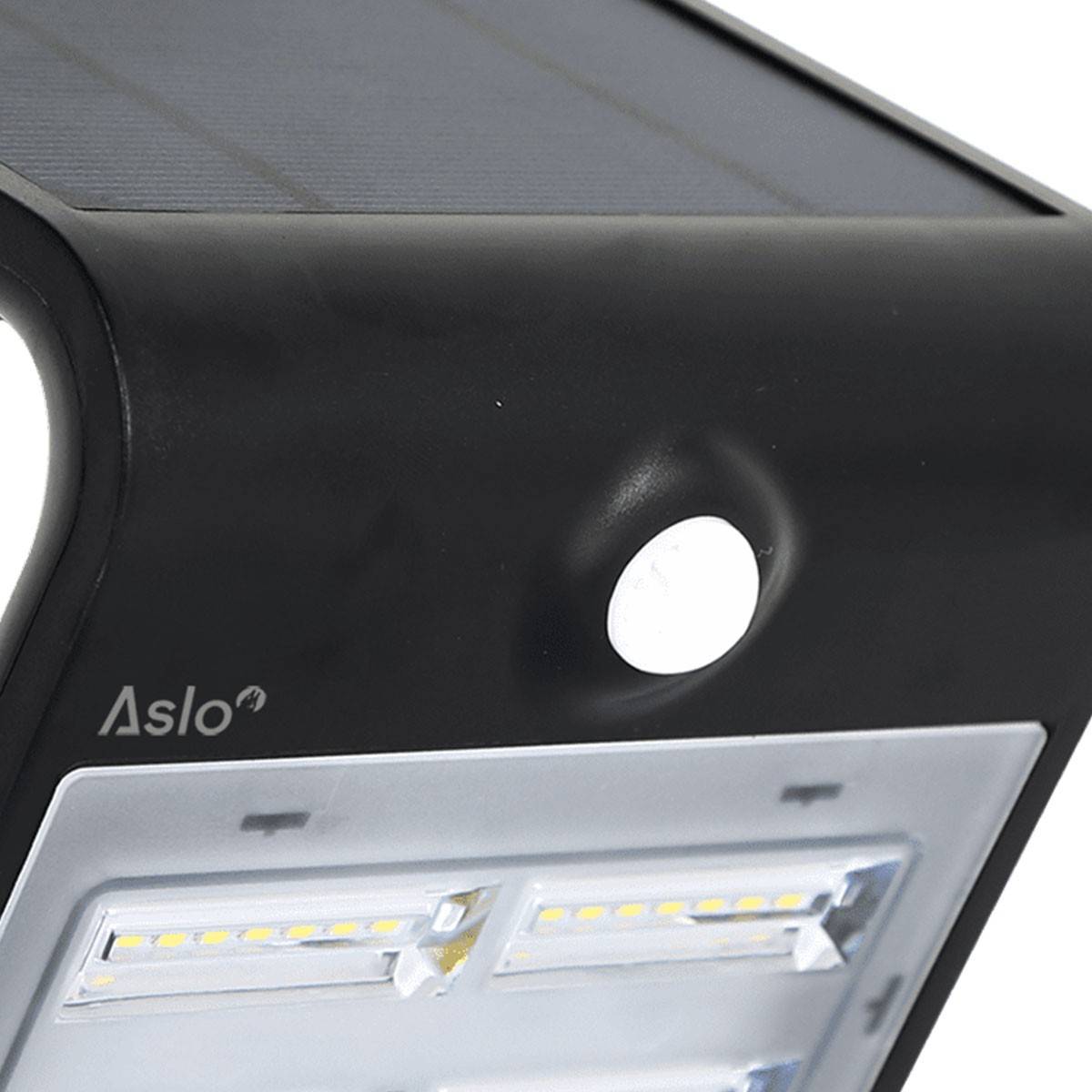 Projecteur Led Mural Batterie lithium 2 Ah - 3.7 V Solaire NOIR Détecteur de mouvements 3.2W 400 Lm ASLO - Imagen 6