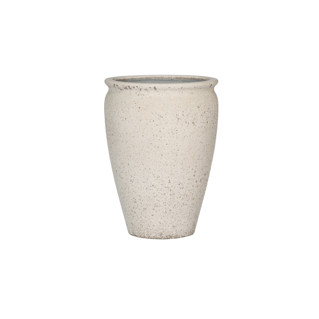 Pot de fleurs blanc craie - taille L - D.53cm x H.68cm - Image 1