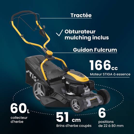 Stiga - Tondeuse COMBI 753 V, 167cc, largeur 51cm, bac 60L, 4 en 1 - STIGA - Image 7