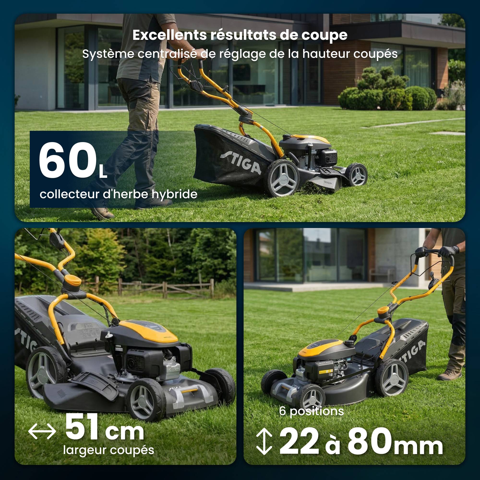 Stiga - Tondeuse COMBI 753 V, 167cc, largeur 51cm, bac 60L, 4 en 1 - STIGA - Image 4