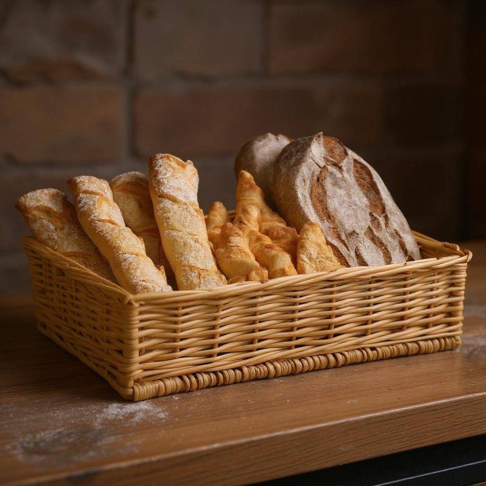 Aubry Gaspard - Manne en osier naturel avec passe-main Panier 40 x 28 cm - Imagen 3