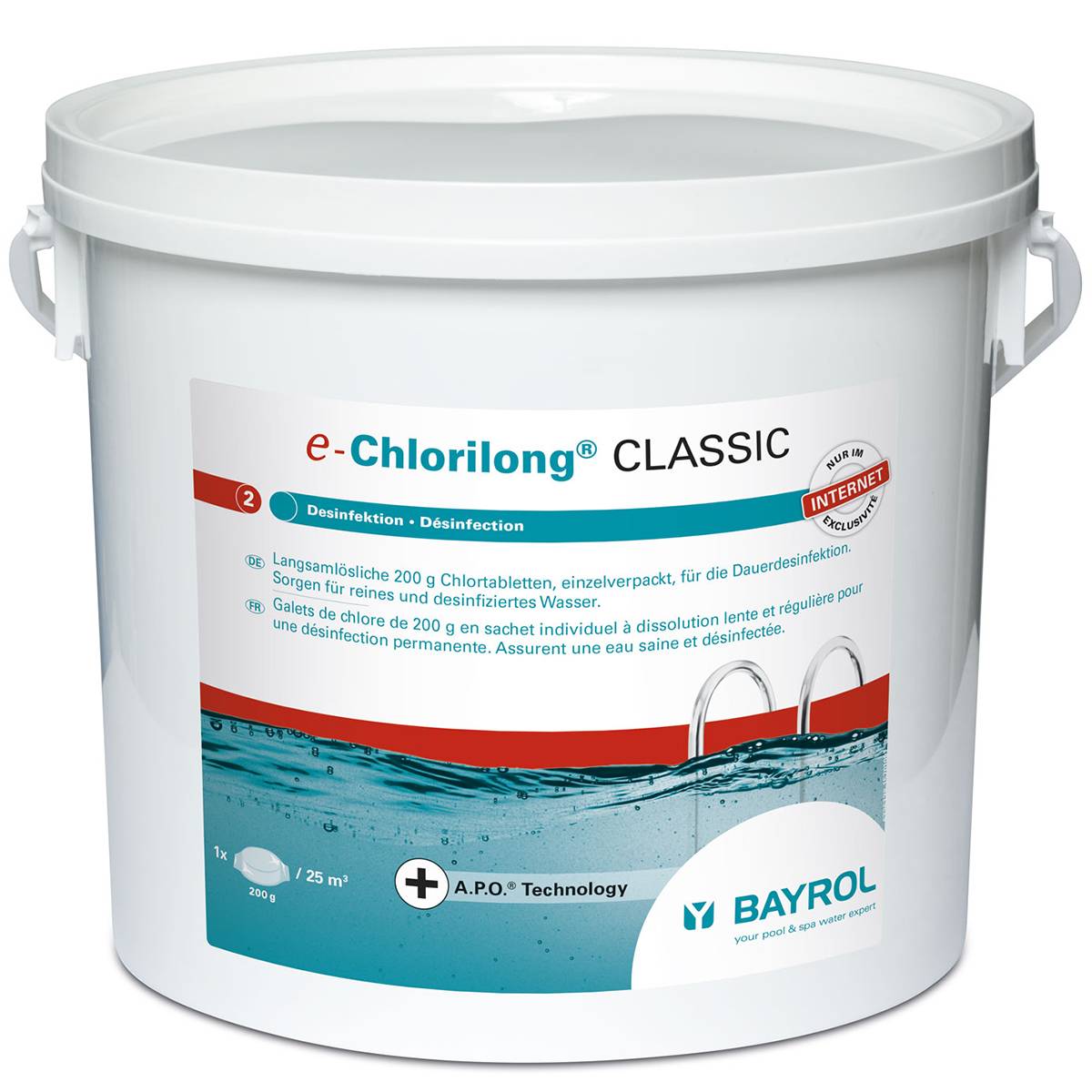 Chlore lent galet 250g 5kg CHLORILONG CLASSIC Bayrol