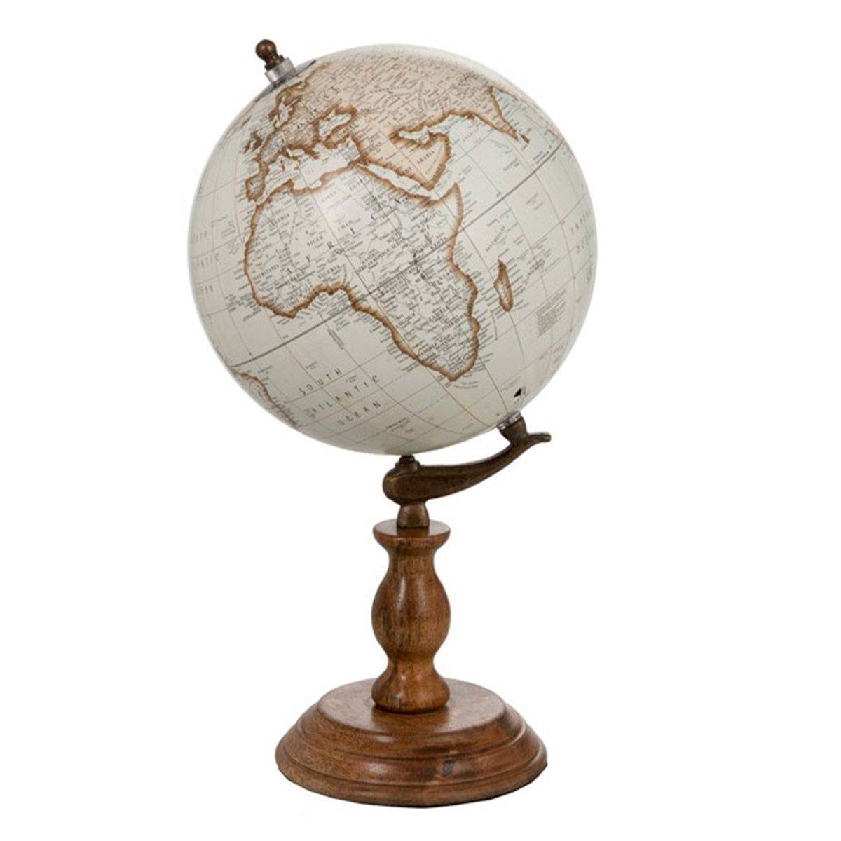 J-Line - Globe Déco sur Pied "Bois" 38cm Naturel