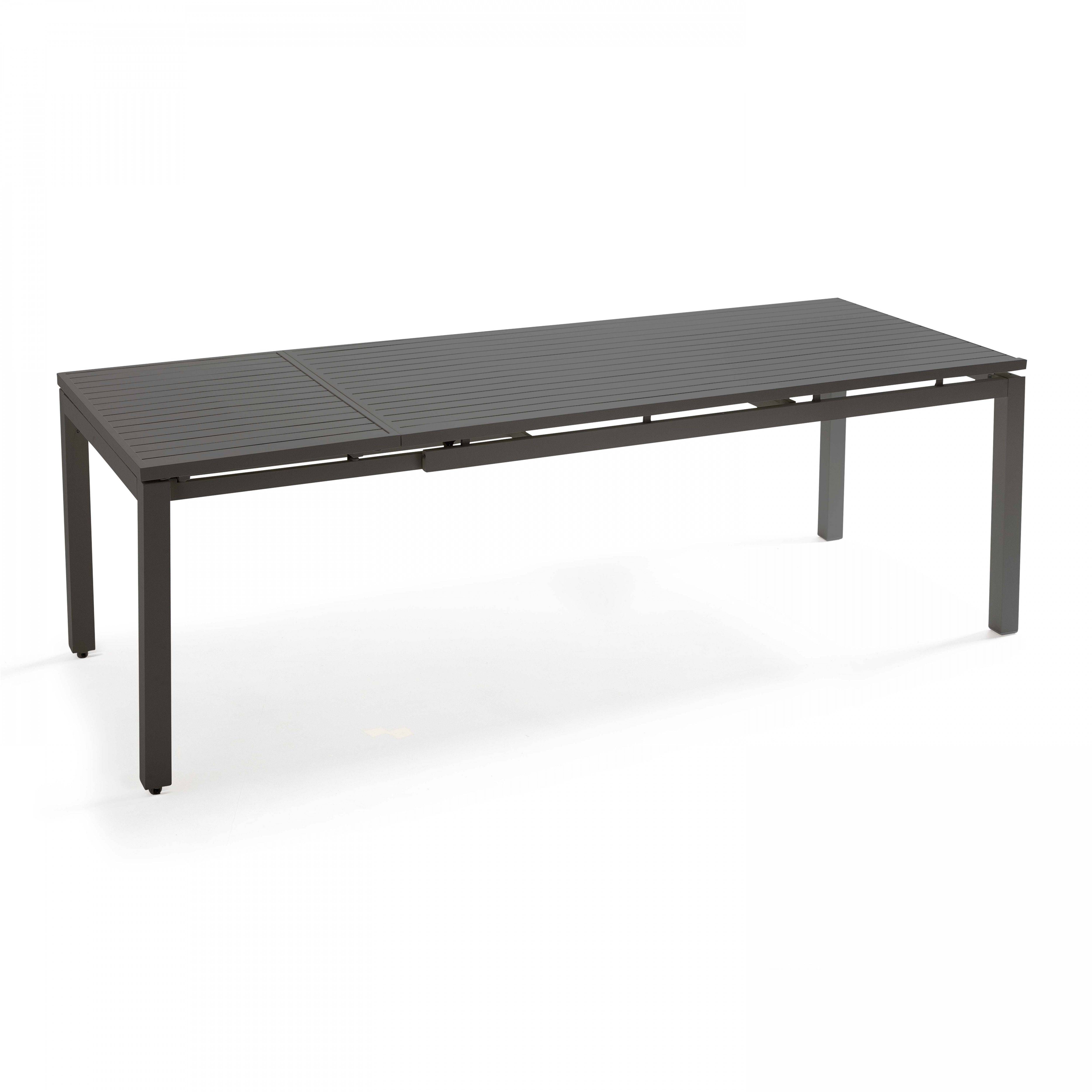 Oviala - Table de jardin extensible en aluminium gris 8 à 10 places 240 cm Galilée - Oviala