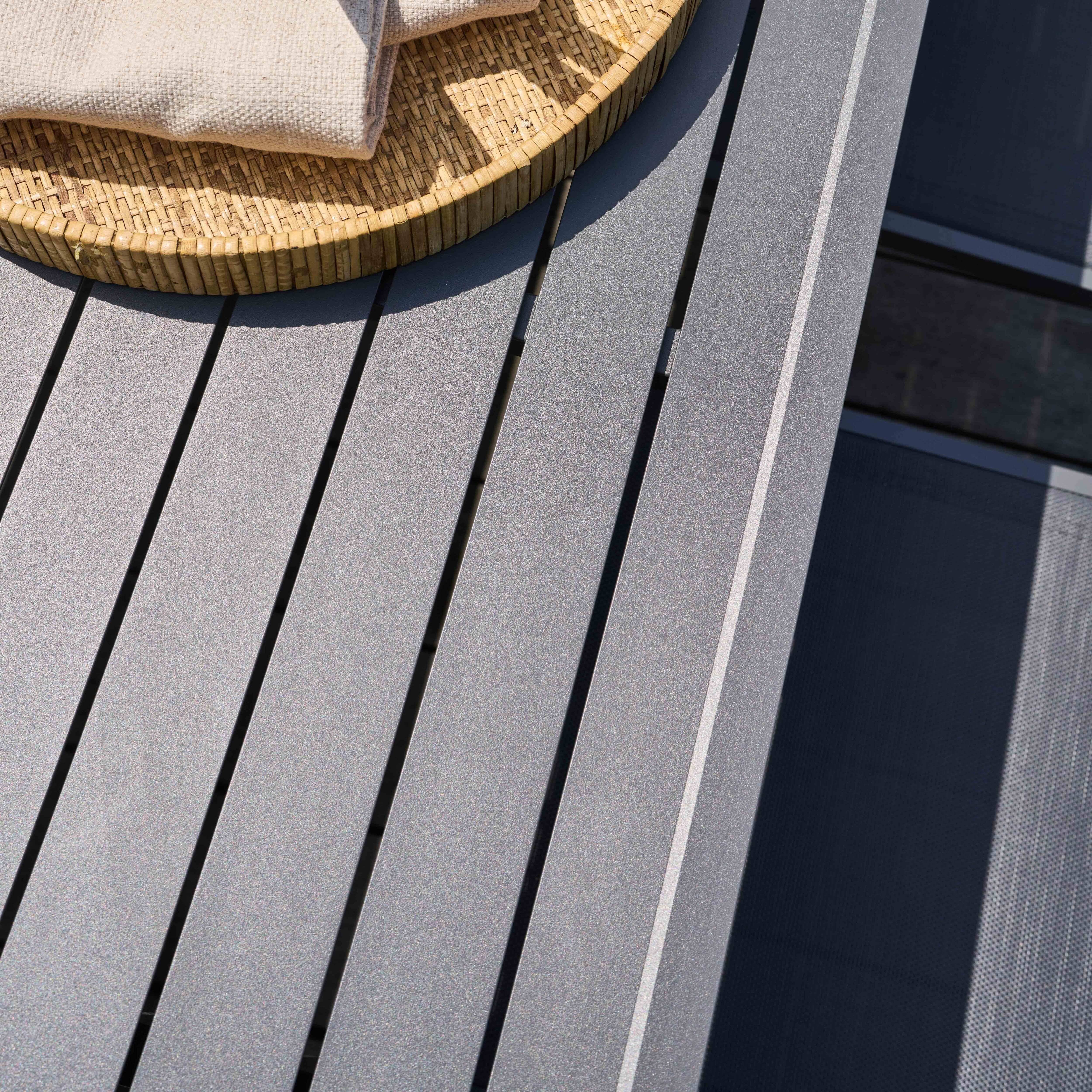 Oviala - Table de jardin extensible en aluminium gris 8 à 10 places 240 cm Galilée - Oviala - Image 5