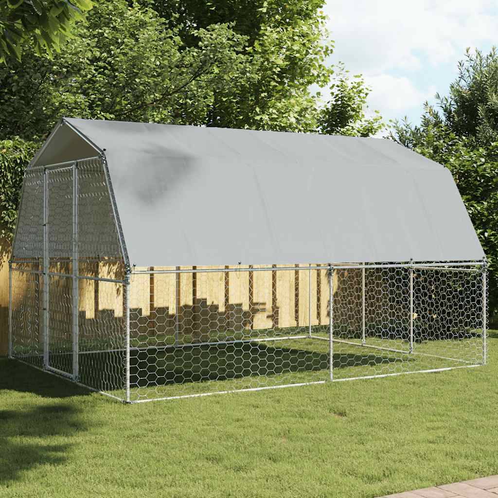Vidaxl - Cage pour chiens avec toit et porte argenté acier galvanisé vidaXL 3294909