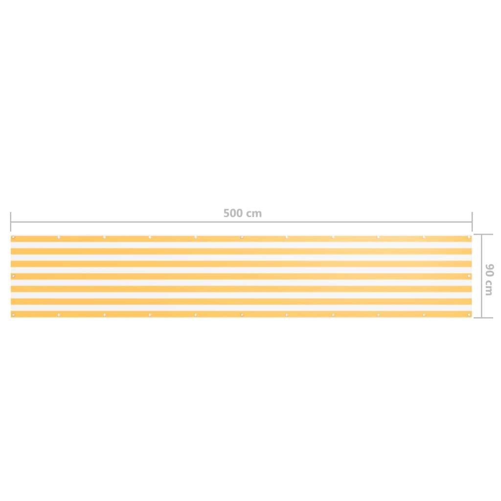 Helloshop26 - Écran de balcon brise pare vue protection confidentialité 90 x 500 cm tissu oxford blanc et jaune - Imagen 5