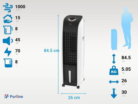 Purline - Rafraichisseur d'air par évaporation à débit élevé et minuterie - Purline - Image 3
