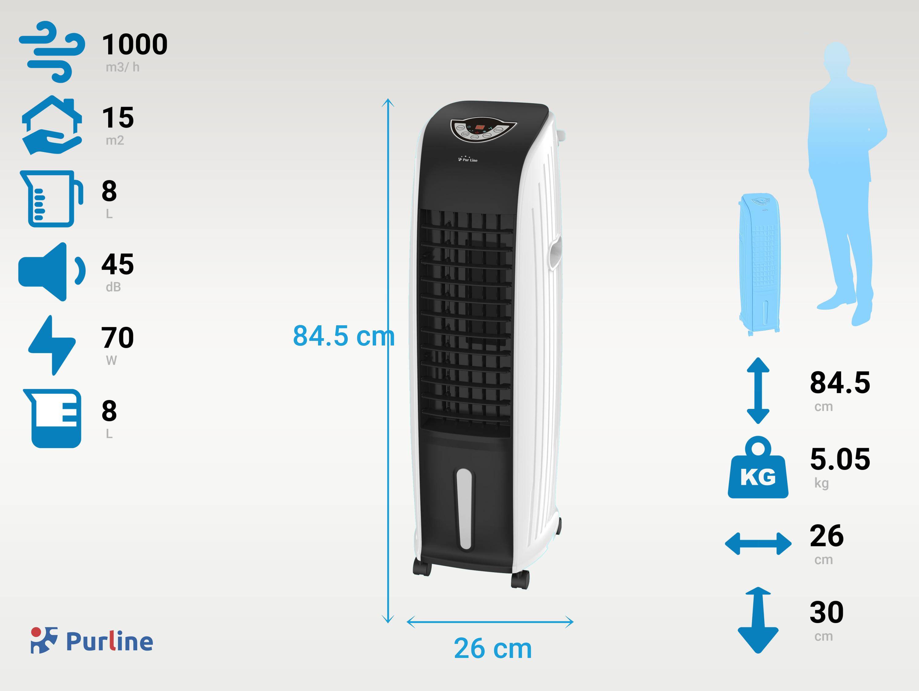 Purline - Rafraichisseur d'air par évaporation à débit élevé et minuterie - Purline - Image 3