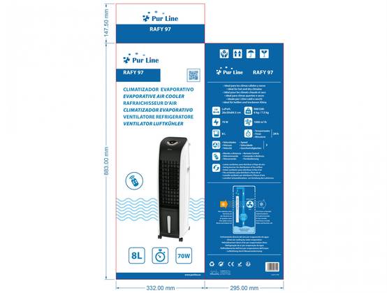 Purline - Rafraichisseur d'air par évaporation à débit élevé et minuterie - Purline - Image 7