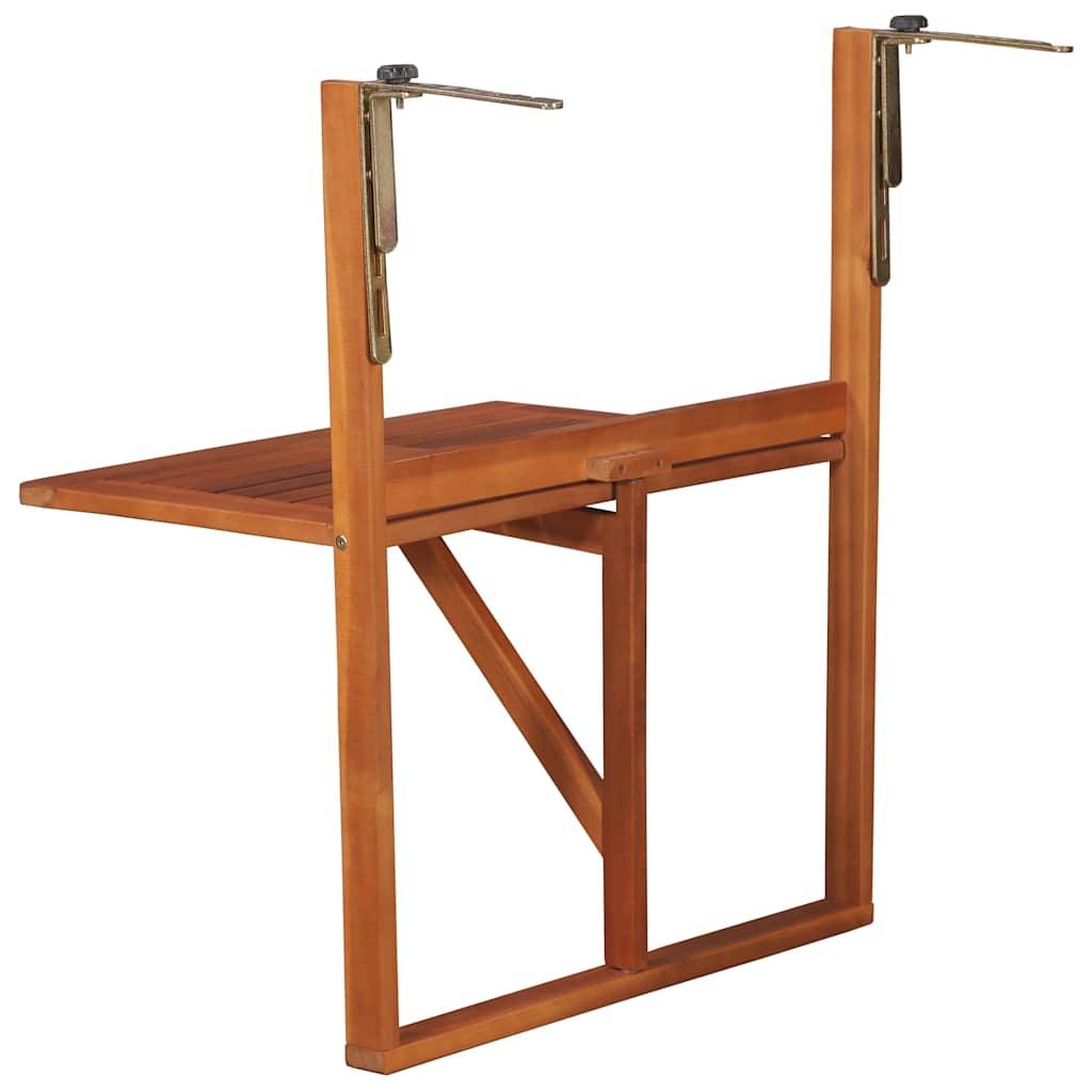 Table suspendue de balcon Bois d'acacia massif Marron 64.5 x 44 x 80 cm - PANGIVO - Image 3