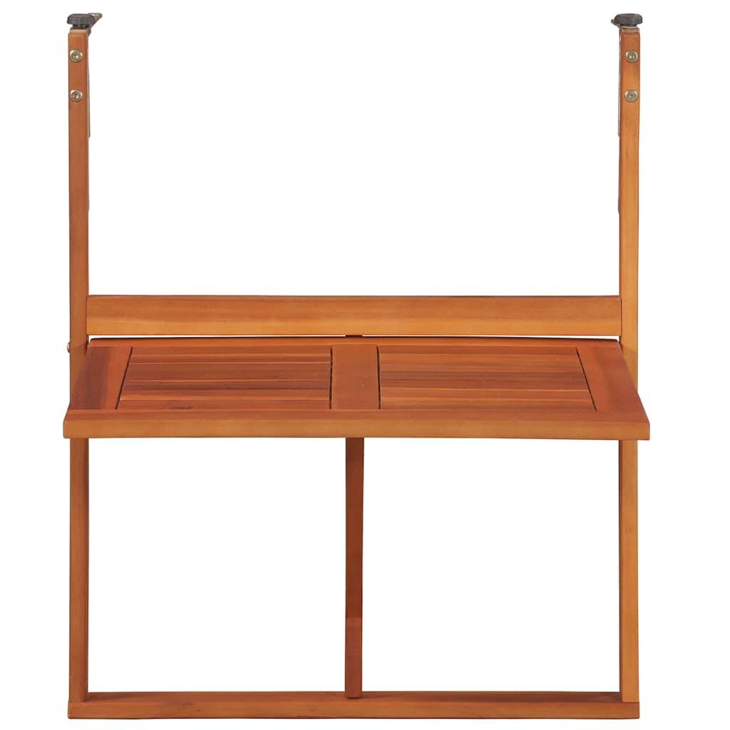 Table suspendue de balcon Bois d'acacia massif Marron 64.5 x 44 x 80 cm - PANGIVO - Image 4