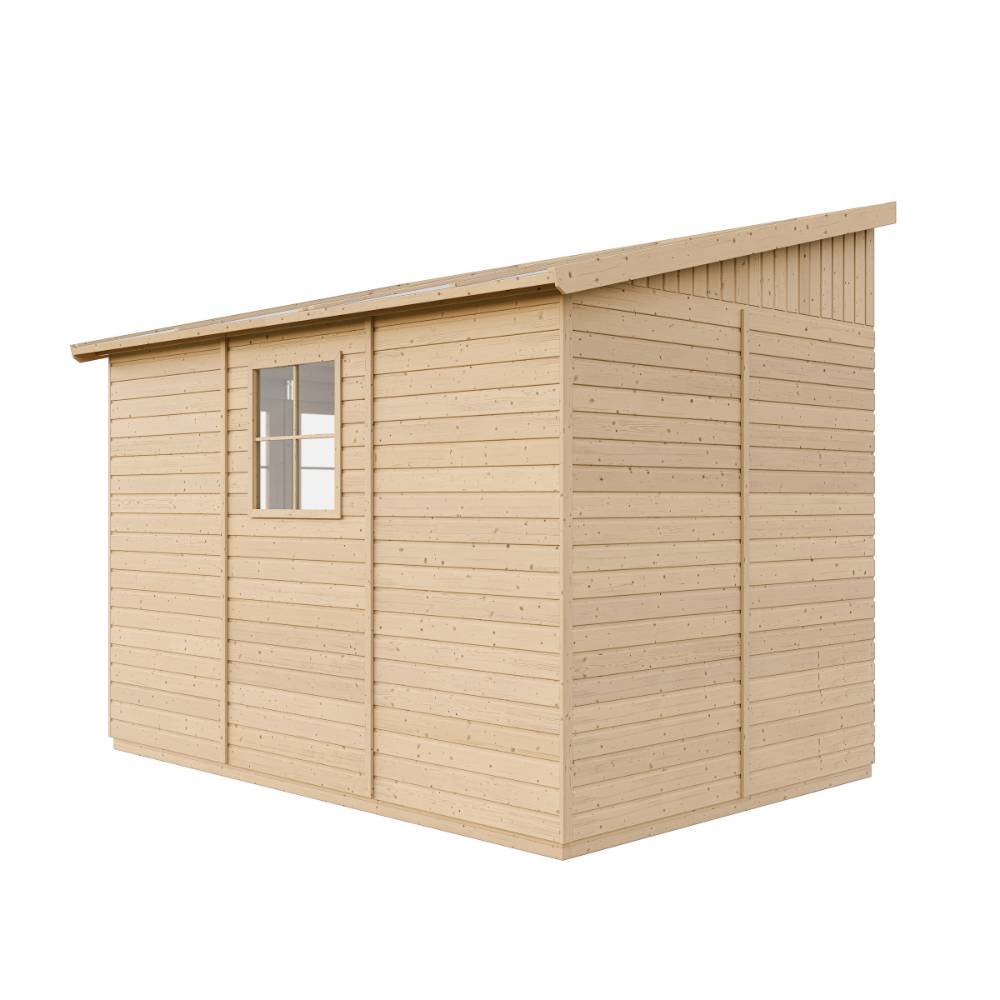 Timbela - Abri de Jardin en Bois Naturel H243x216x318 cm / 6 m² sans paroi latérale avec les planchers imprégné - 17 mm d’épaisseur - Timbela M339+M339G - Imagen 4