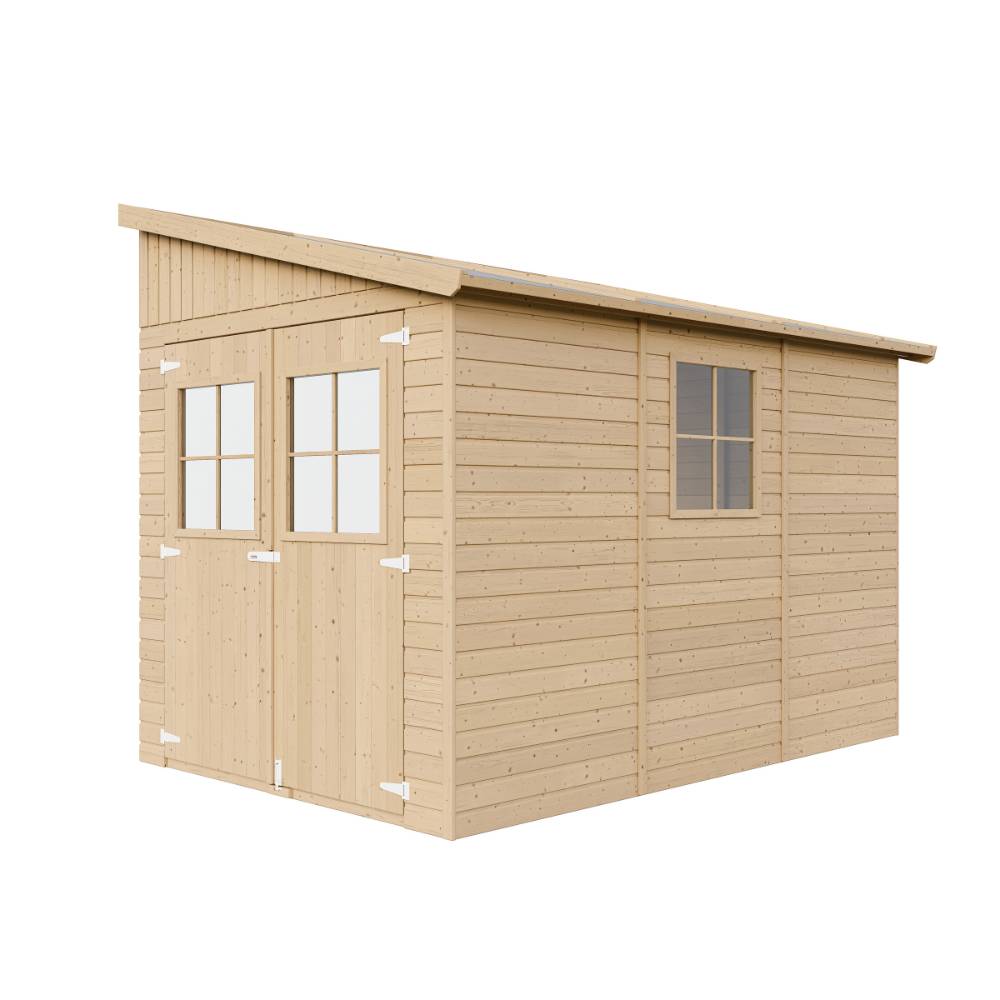 Timbela - Abri de Jardin en Bois Naturel H243x216x318 cm / 6 m² sans paroi latérale avec les planchers imprégné - 17 mm d’épaisseur - Timbela M339+M339G - Imagen 3